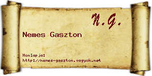 Nemes Gaszton névjegykártya